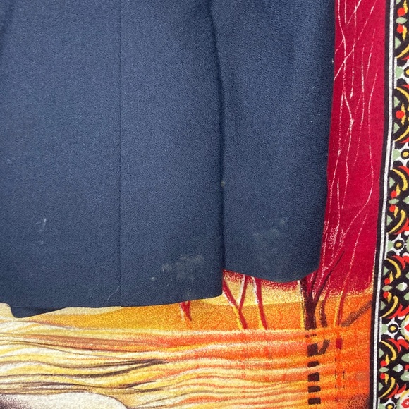 🗝️ Vintage Evan Picone Navy Blue Wool Blazer Size 12 USA Made Classic Jacket - Picture 6 of 8